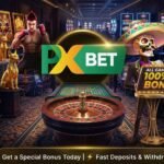 PXBET Game Slots interface featuring colorful slot machines, bonus symbols, jackpots, and an exciting casino-themed design.