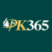 PK365 Game logo with gold and white lettering and a cricket player design on a dark green background.
